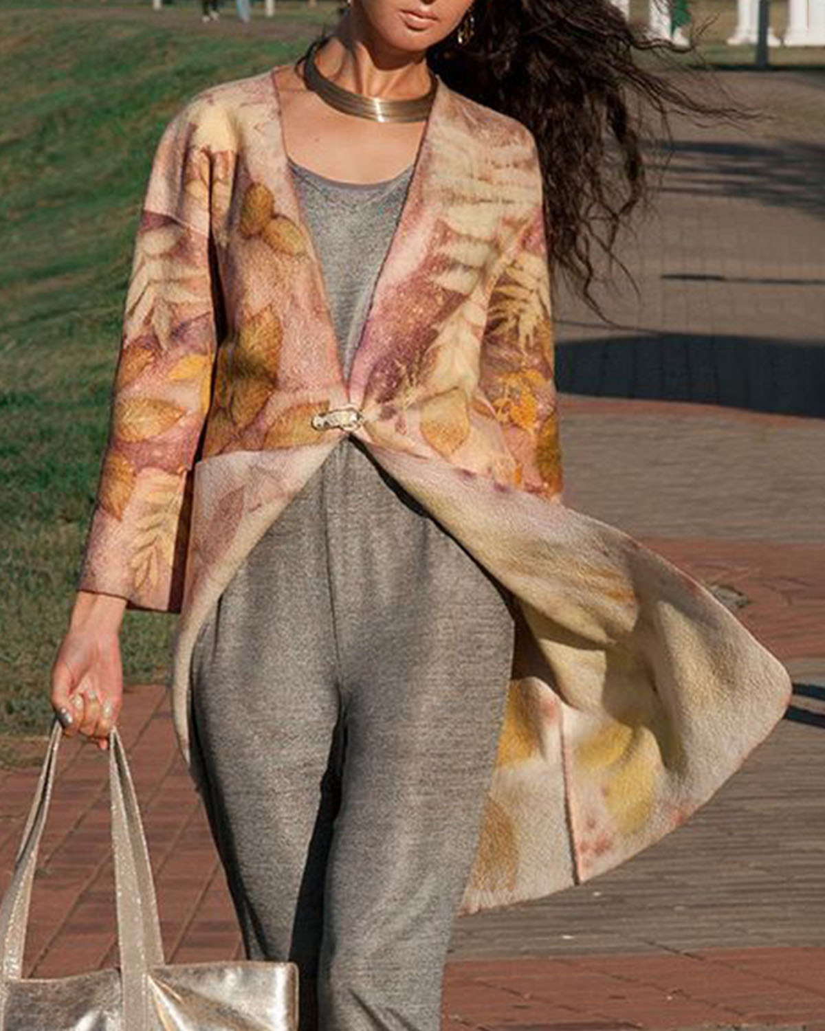 Elegant printed cardigan ea41