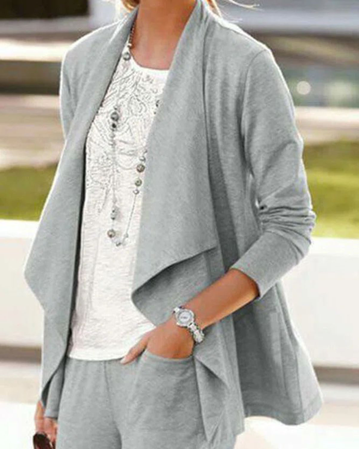 Elegant solid cardigan c938