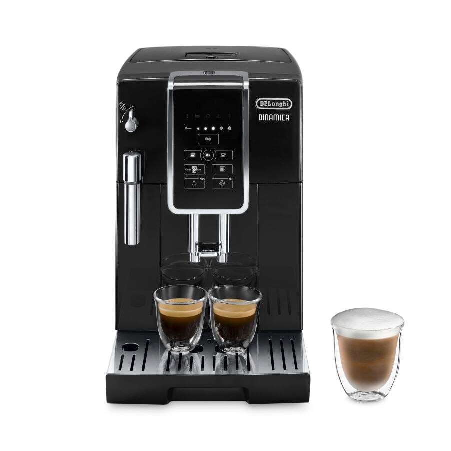 Dinamica Automatic Coffee & Espresso Machine with Iced Coffee + Manual Milk Frother, Black - ECAM35020B