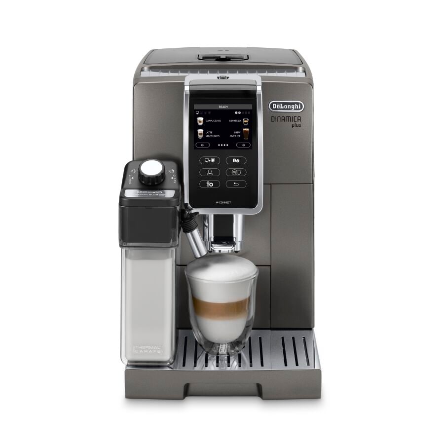 Dinamica Plus, Smart Coffee & Espresso Machine with Coffee Link Connectivity App + Automatic Milk Frother, Titanium - ECAM37095TI