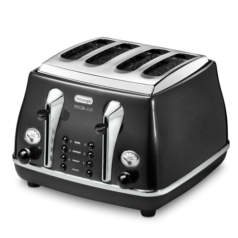 Toasters Icona Micalite 4 slice Black Toaster