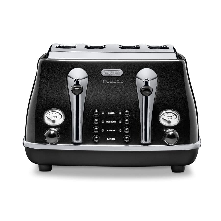 Toasters Icona Micalite 4 slice Black Toaster