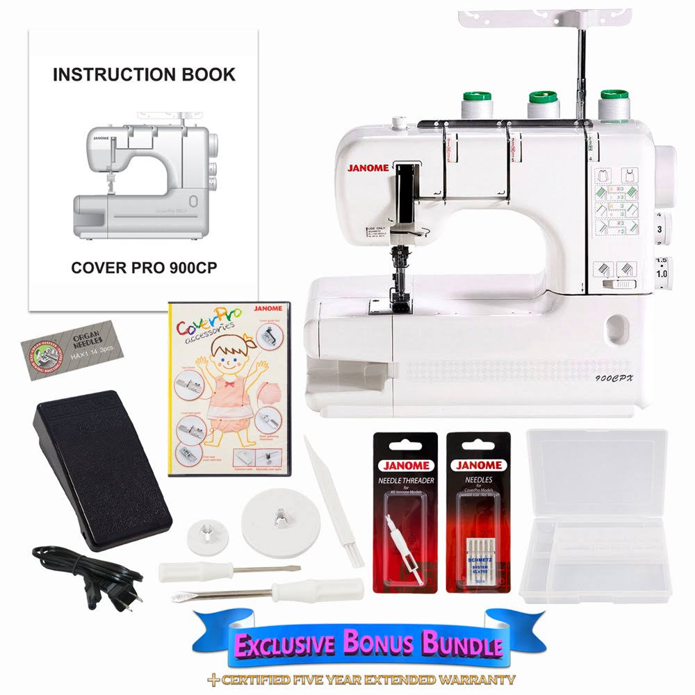 Janome Coverpro 900cpx Coverstitch Machine with Exclusive Bonus Bundle