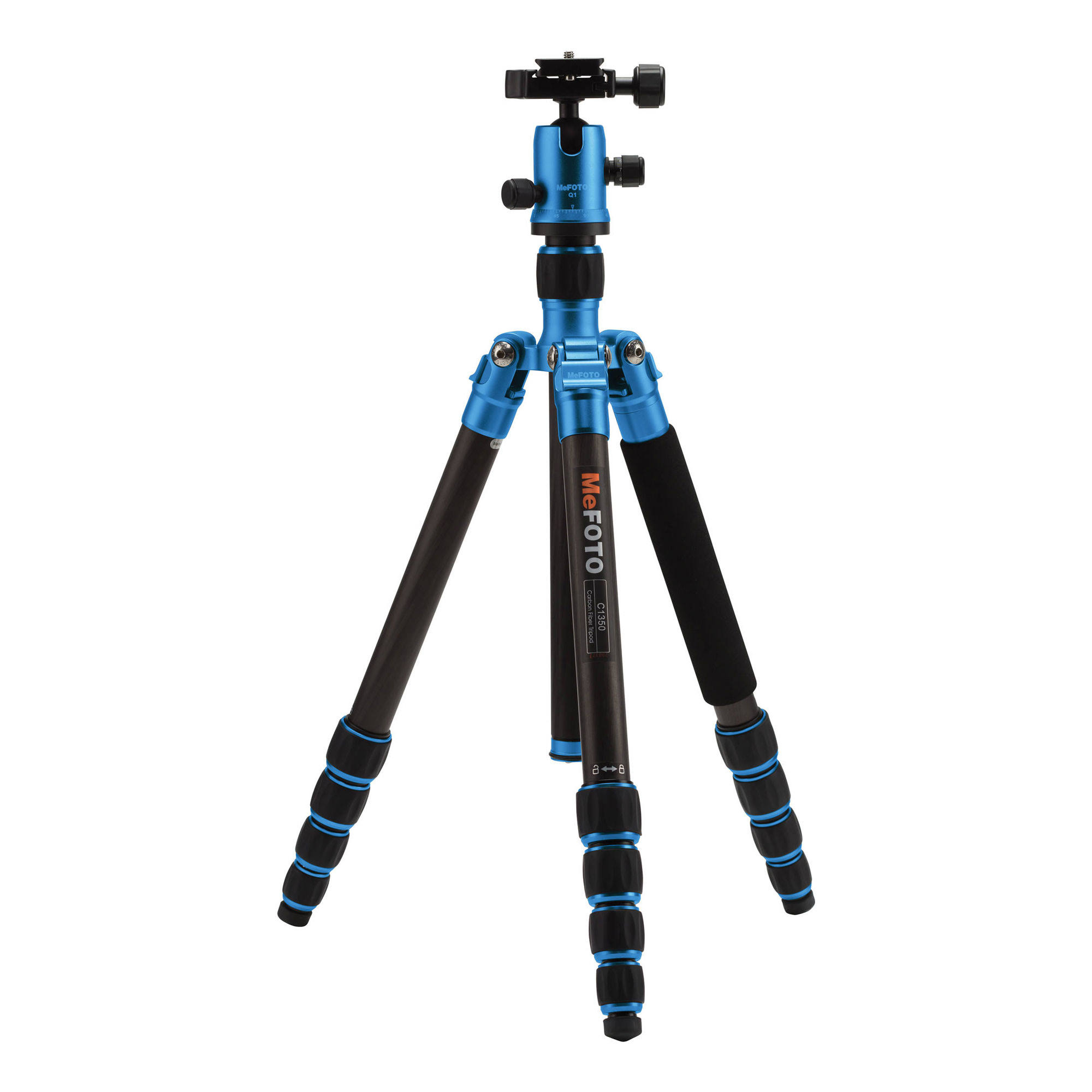MeFOTO Roadtrip Carbon Fiber Travel Tripod Kit (Blue) astroqam