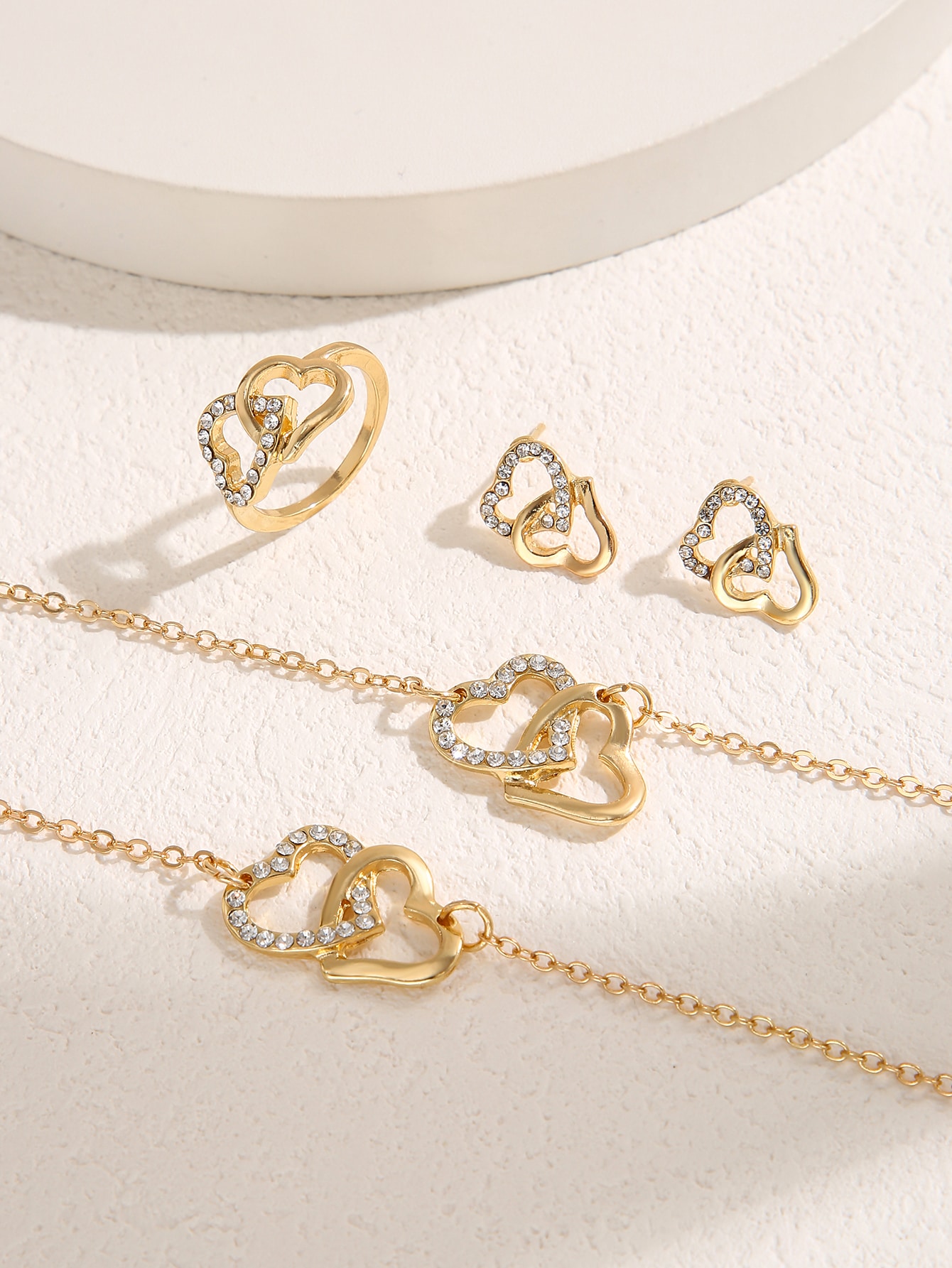 5pcs set Rhinestone Decor Jewelry Set