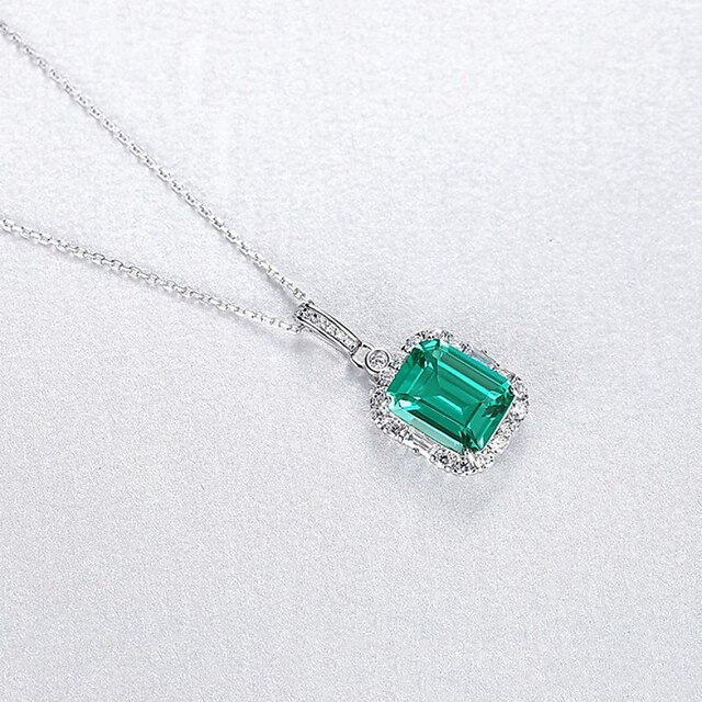 Necklace Clear Synthetic Diamond Blue Copper Women's Simple Elegant Geometrical Luminous Wedding Geometric Necklace For Party Gift