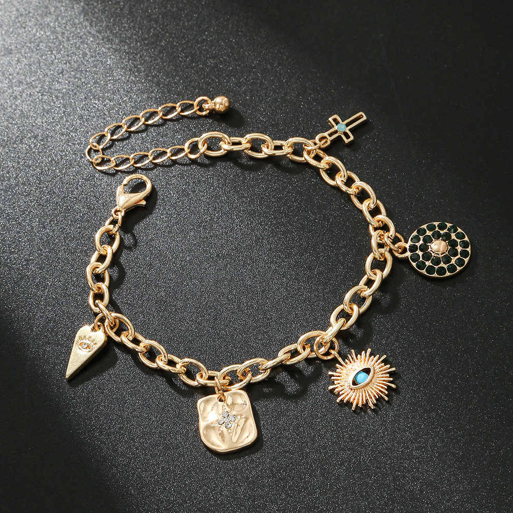 Simple Style Round Titanium Steel Inlay Zircon Bracelets