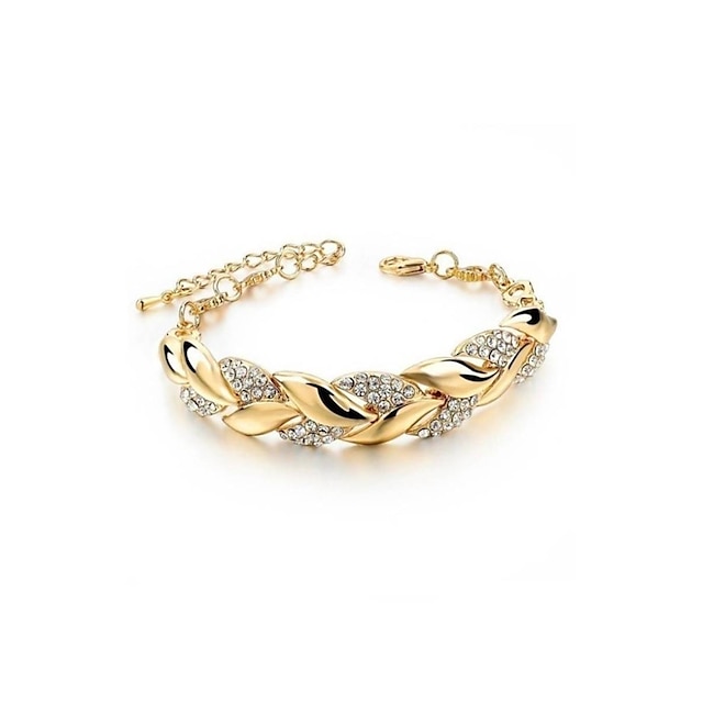 Women's Bracelets Fashion Full Copperen Leaf Bracelet Alloy Zirconia Jewelry for Girlfriend Valentines Mothers Jewelry Gifts