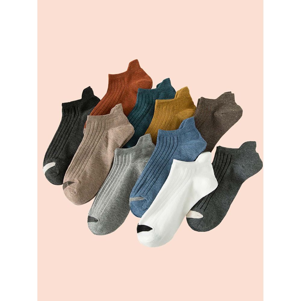 10pairs Men Simple Ankle Socks