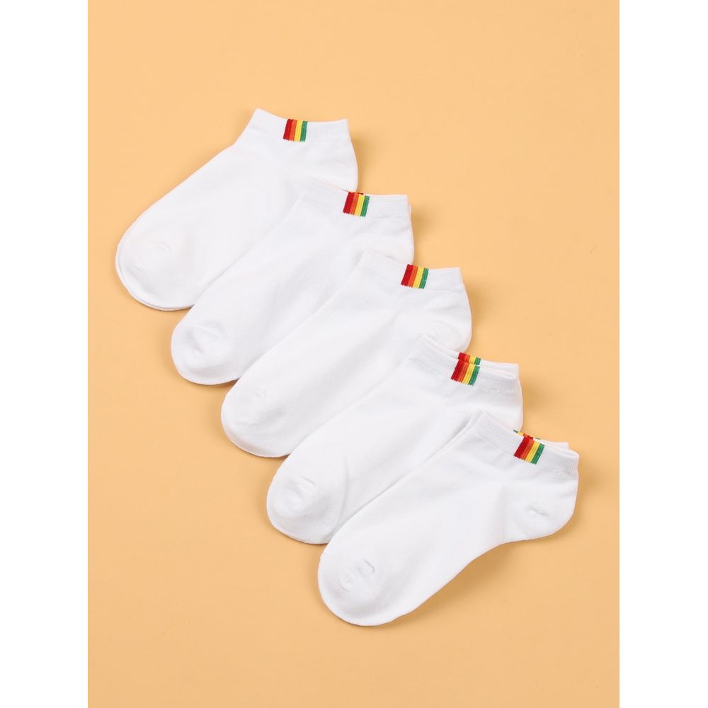5pairs Rainbow Striped Ankle Socks