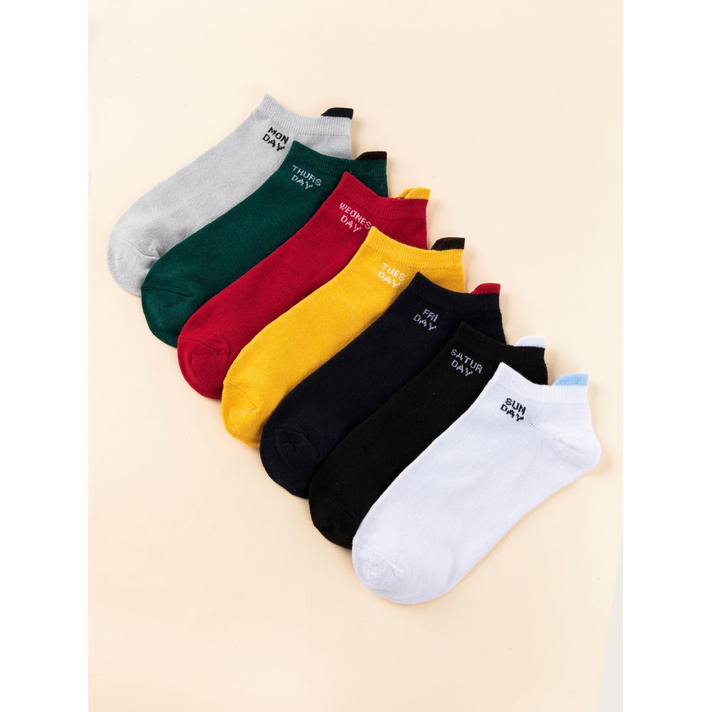 7pairs Letter Graphic Ankle Socks
