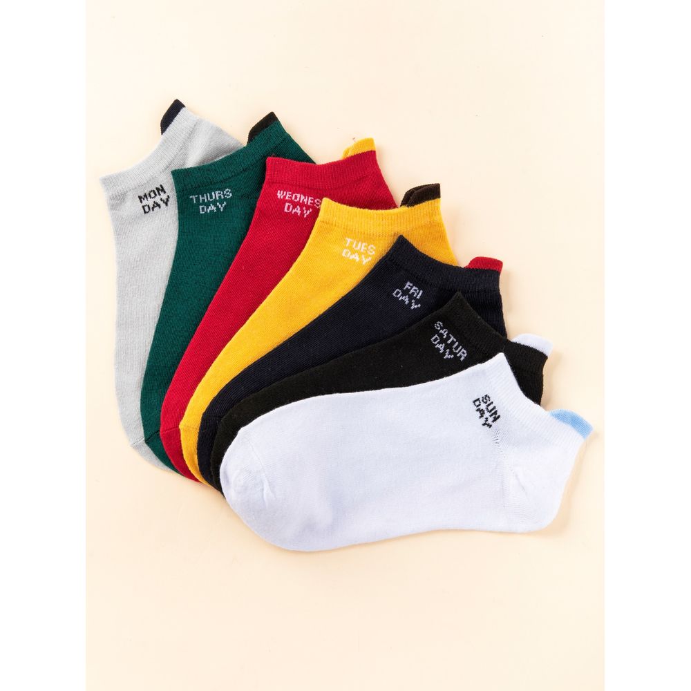 7pairs Letter Graphic Ankle Socks