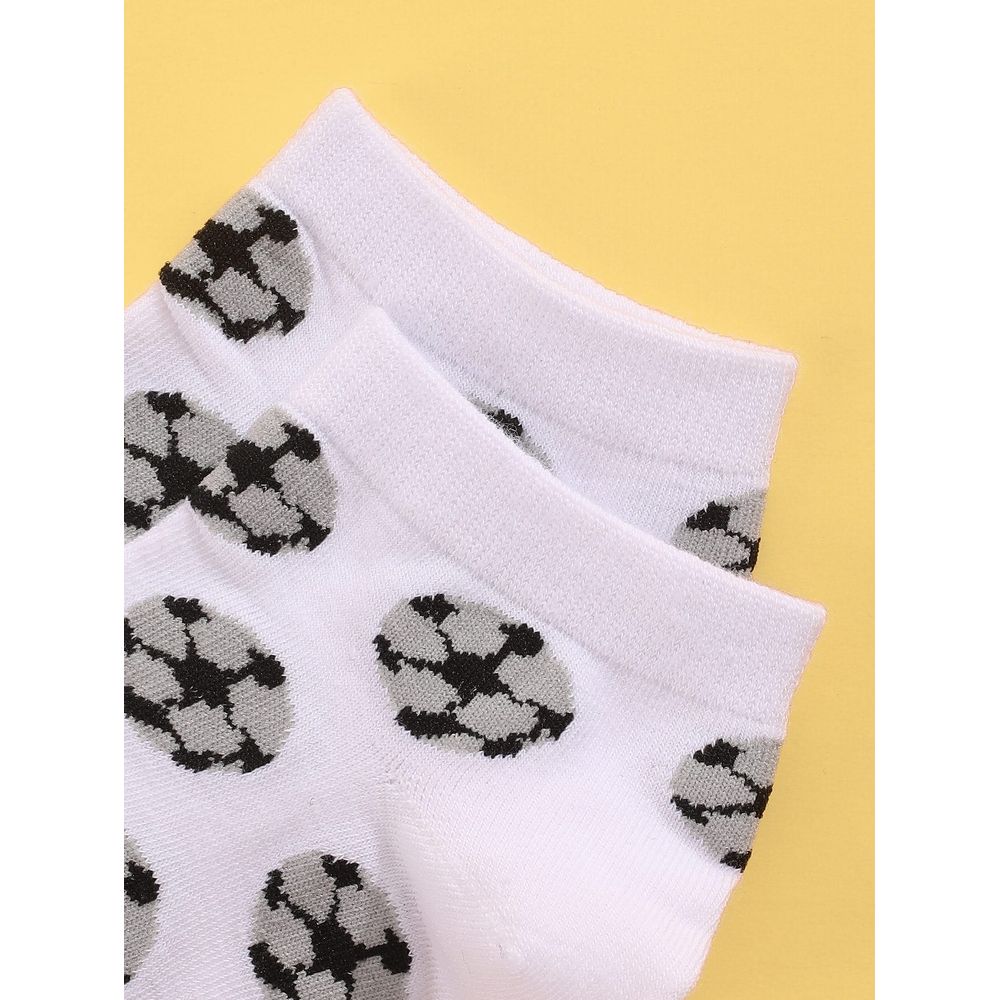 6pairs Men Soccer Print Socks