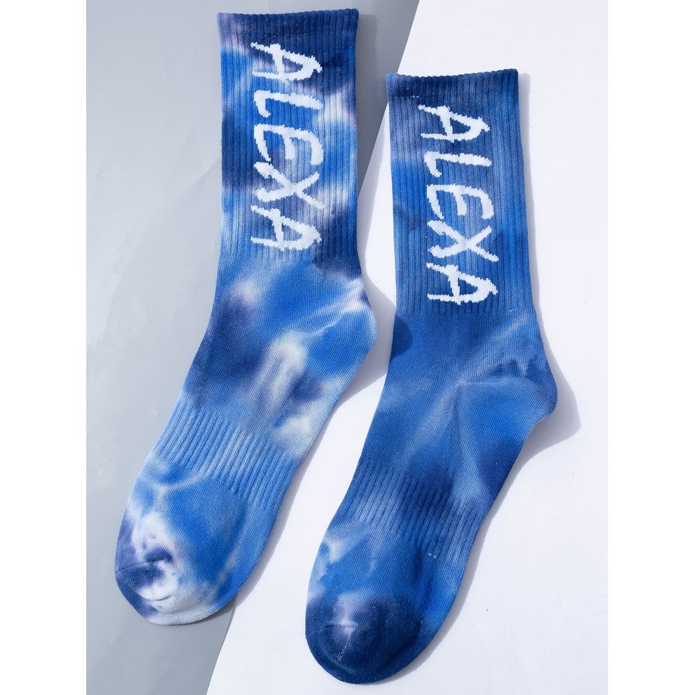 Men Letter Graphic Tie Dye Socks