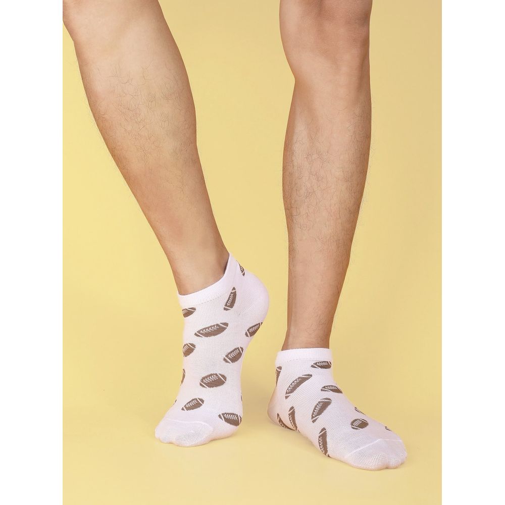 6pairs Men Rugby Pattern Socks