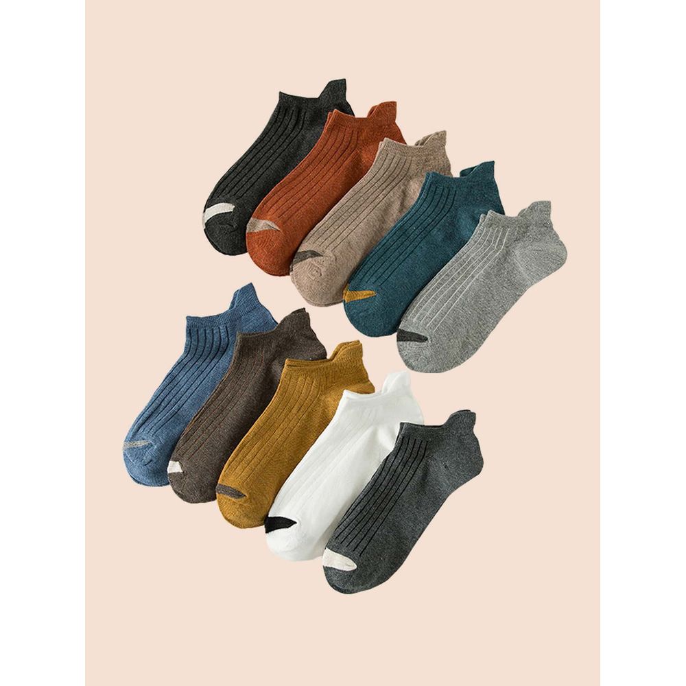 10pairs Men Simple Ankle Socks