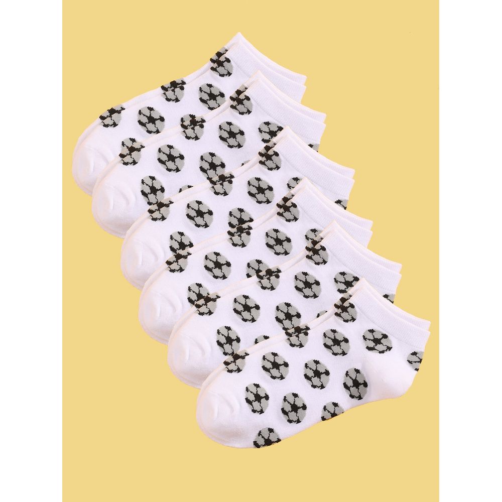 6pairs Men Soccer Print Socks