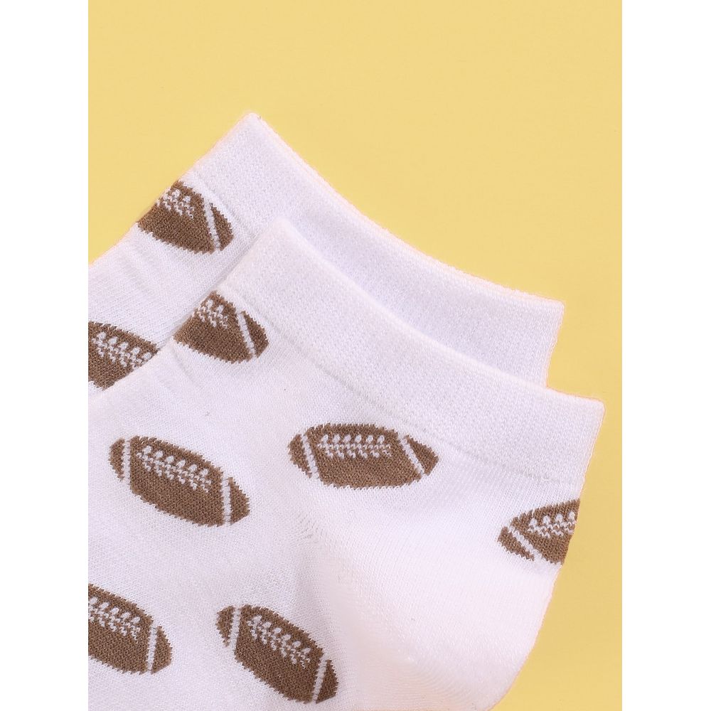 6pairs Men Rugby Pattern Socks