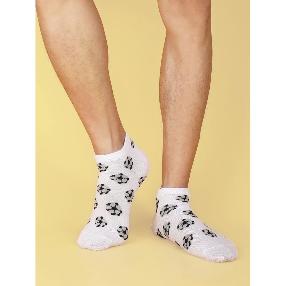 6pairs Men Soccer Print Socks