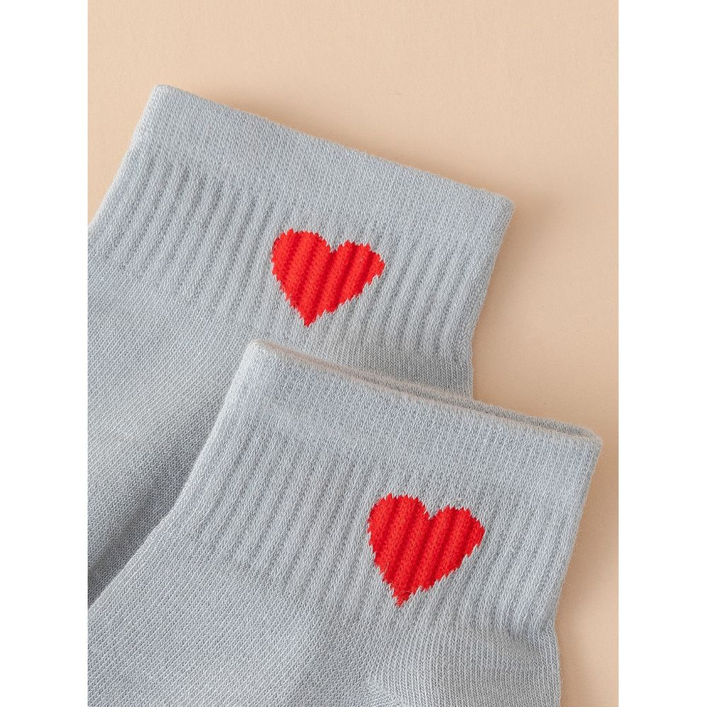 5pairs Heart Print Socks