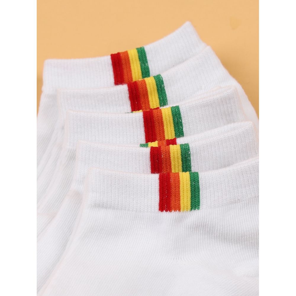 5pairs Rainbow Striped Ankle Socks