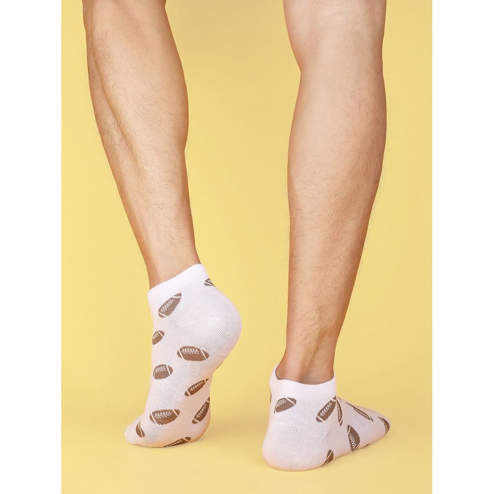 6pairs Men Rugby Pattern Socks