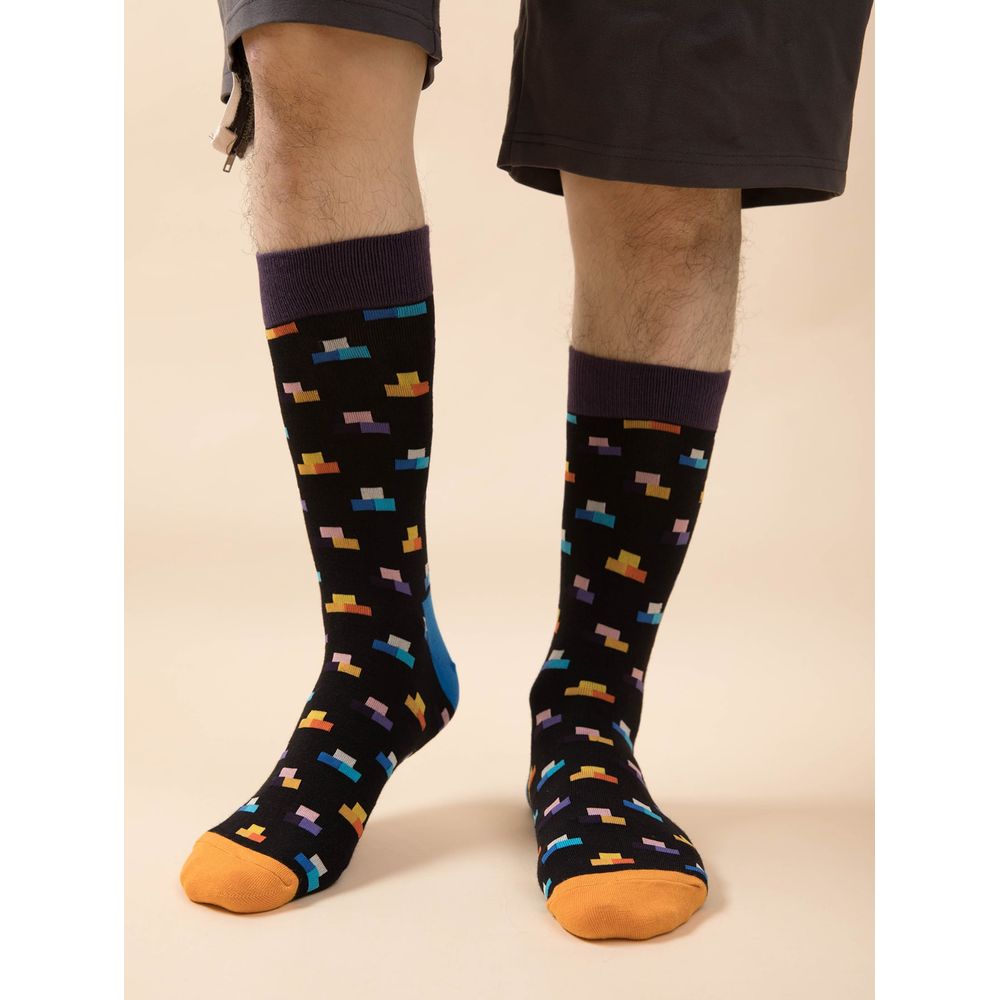 Men Rectangle Print Socks