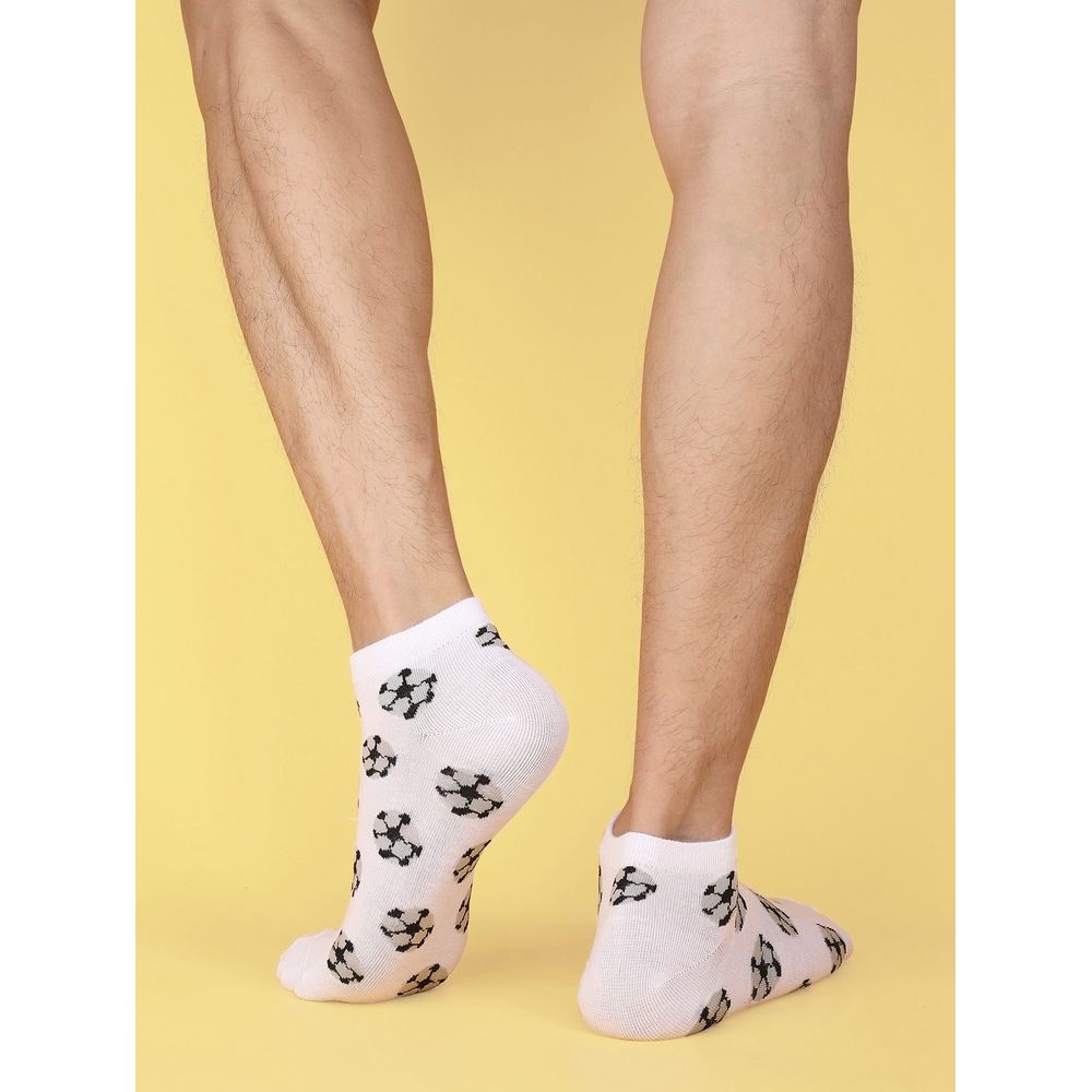 6pairs Men Soccer Print Socks