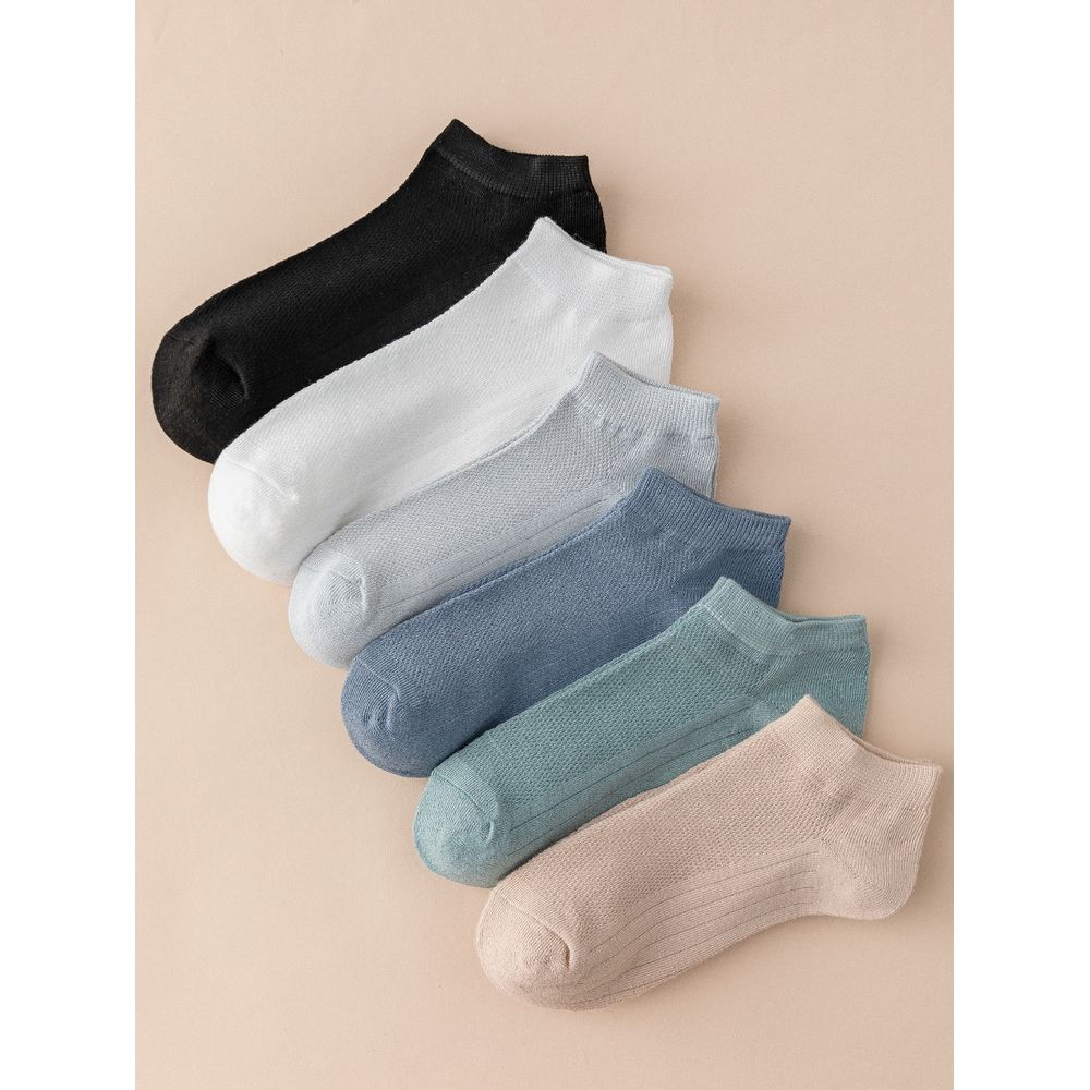 6pairs Men Solid Ankle Socks