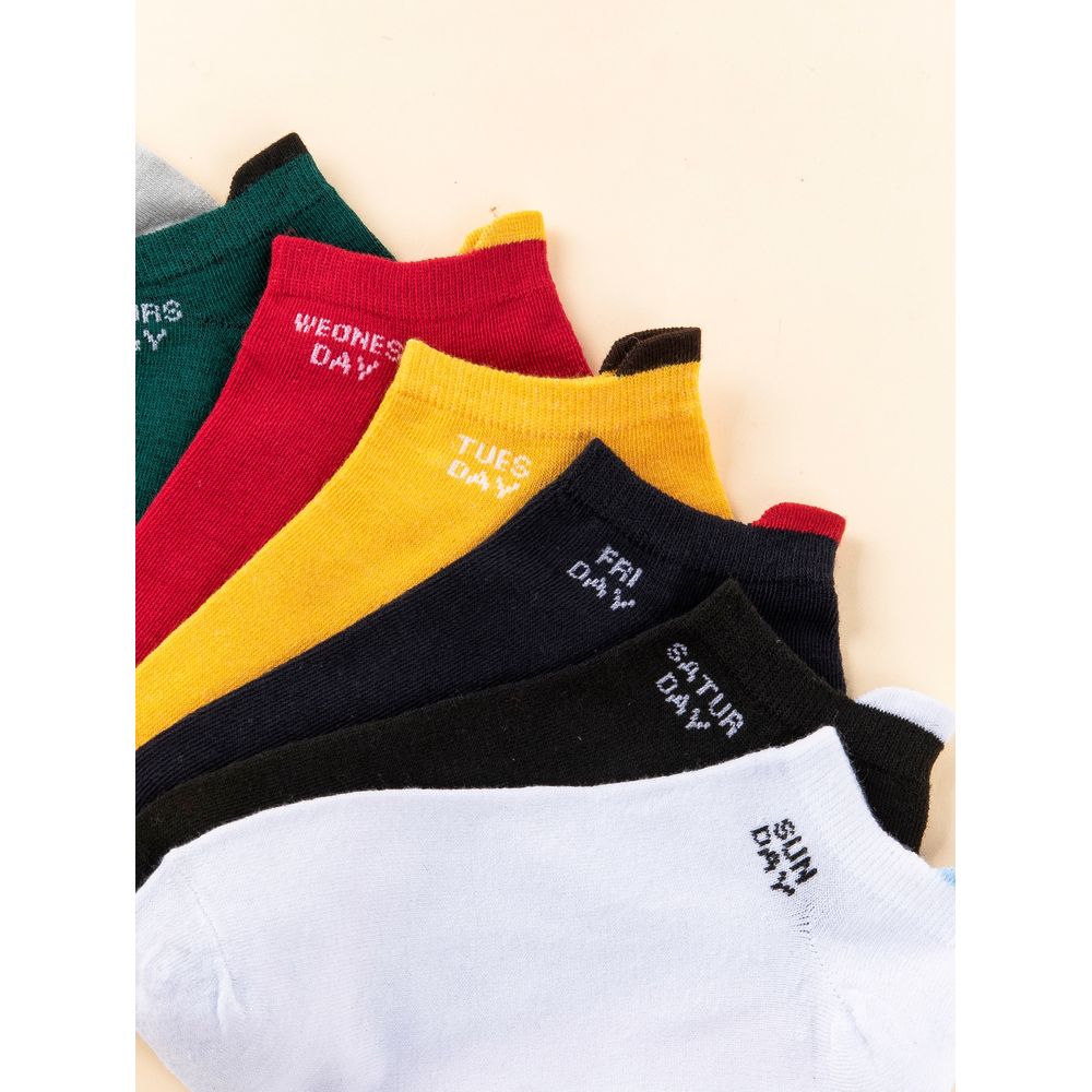 7pairs Letter Graphic Ankle Socks