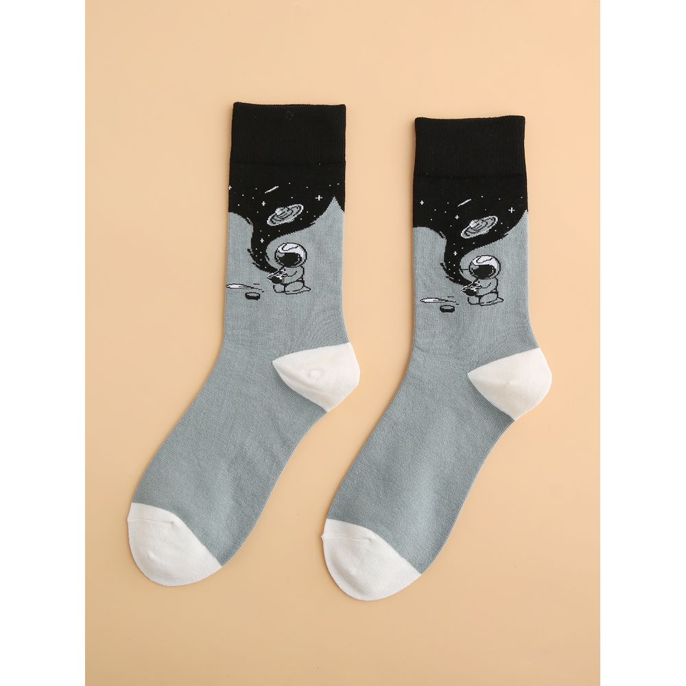 Men Alien Pattern Socks
