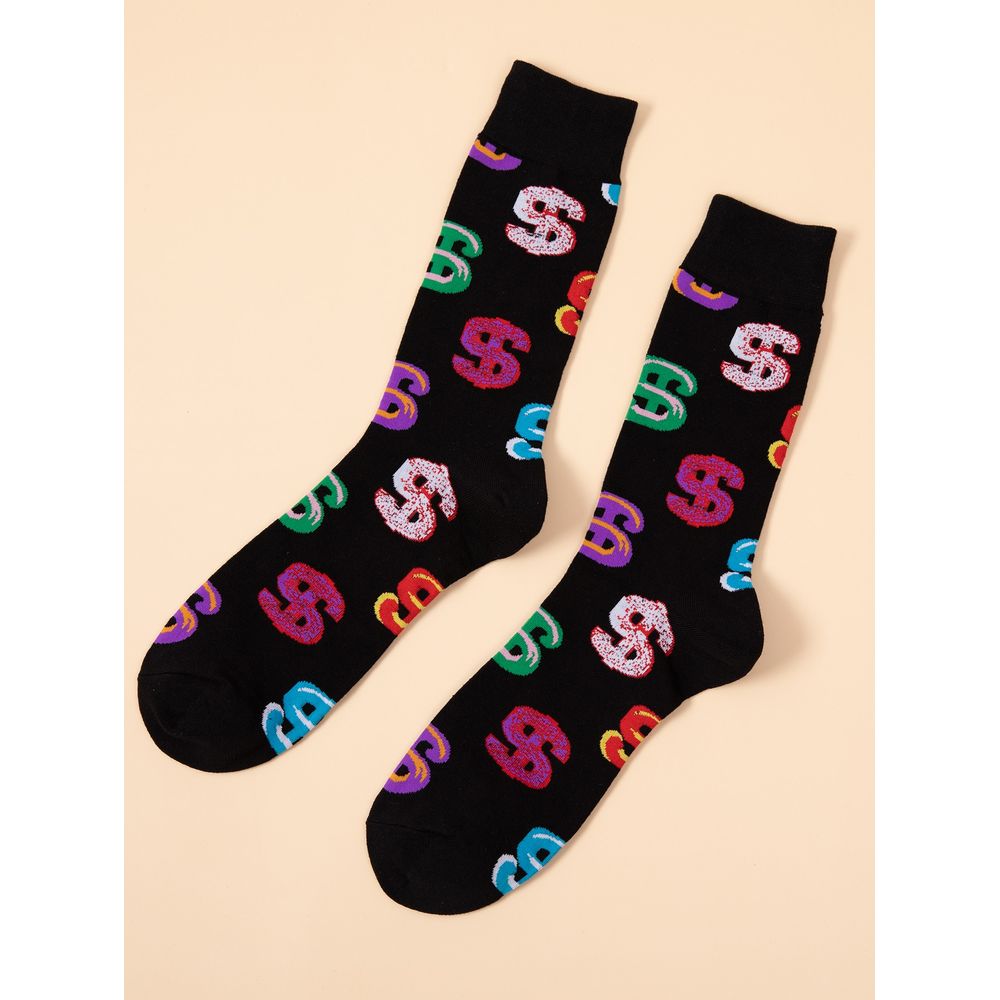 Men Dollar Sign Print Socks