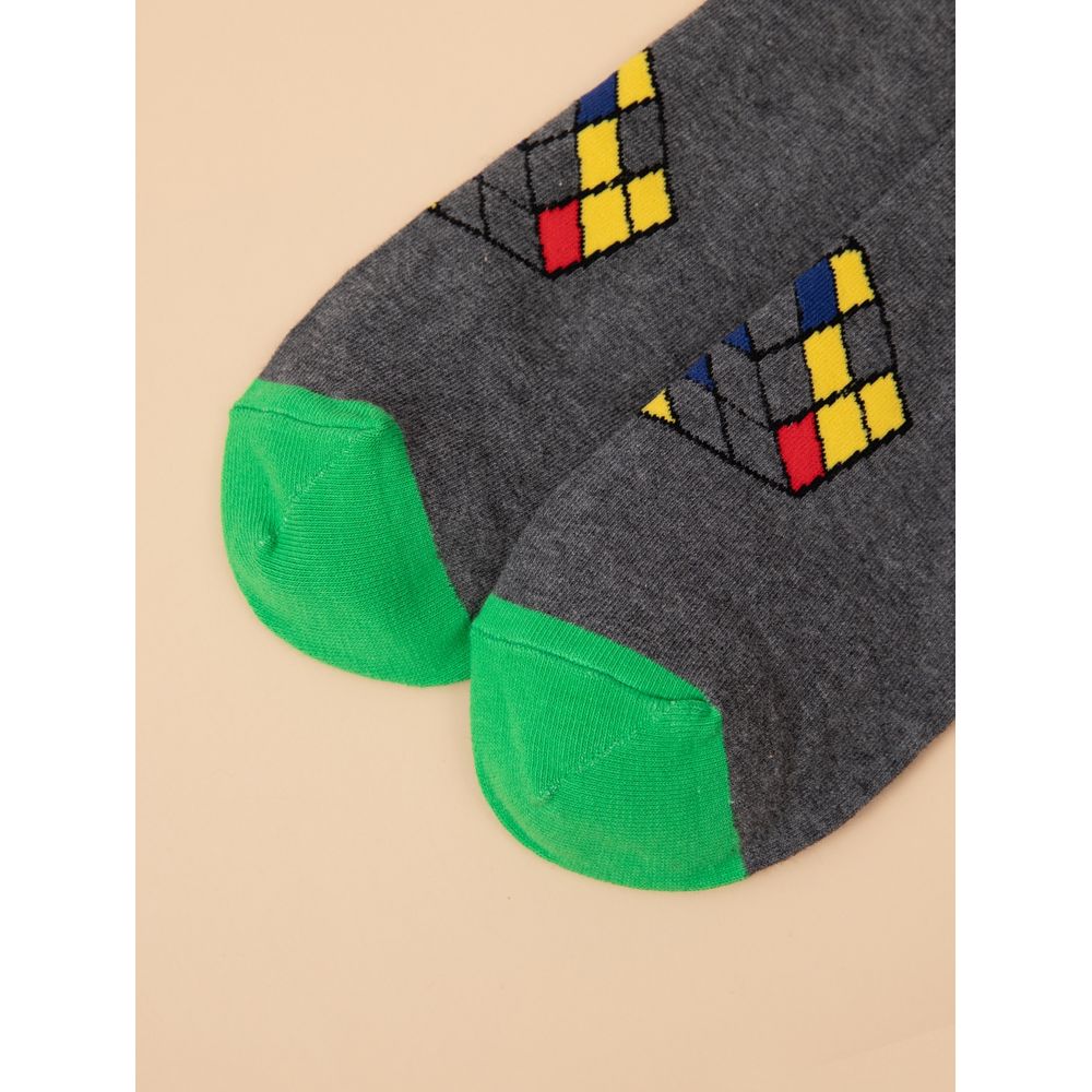 Men Cube Print Socks
