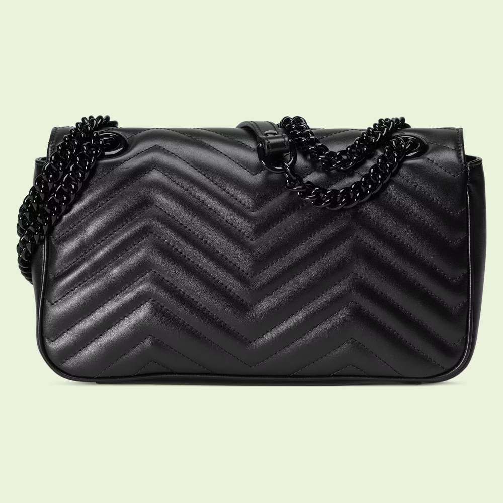 hand small shoulder bag   Black Leather