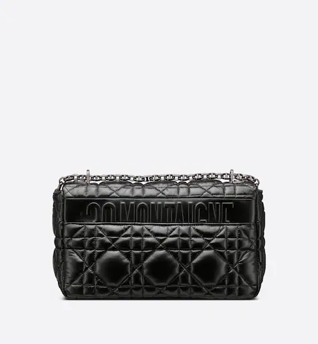 LARGE DIOR CARO BAG Black  Calfskin