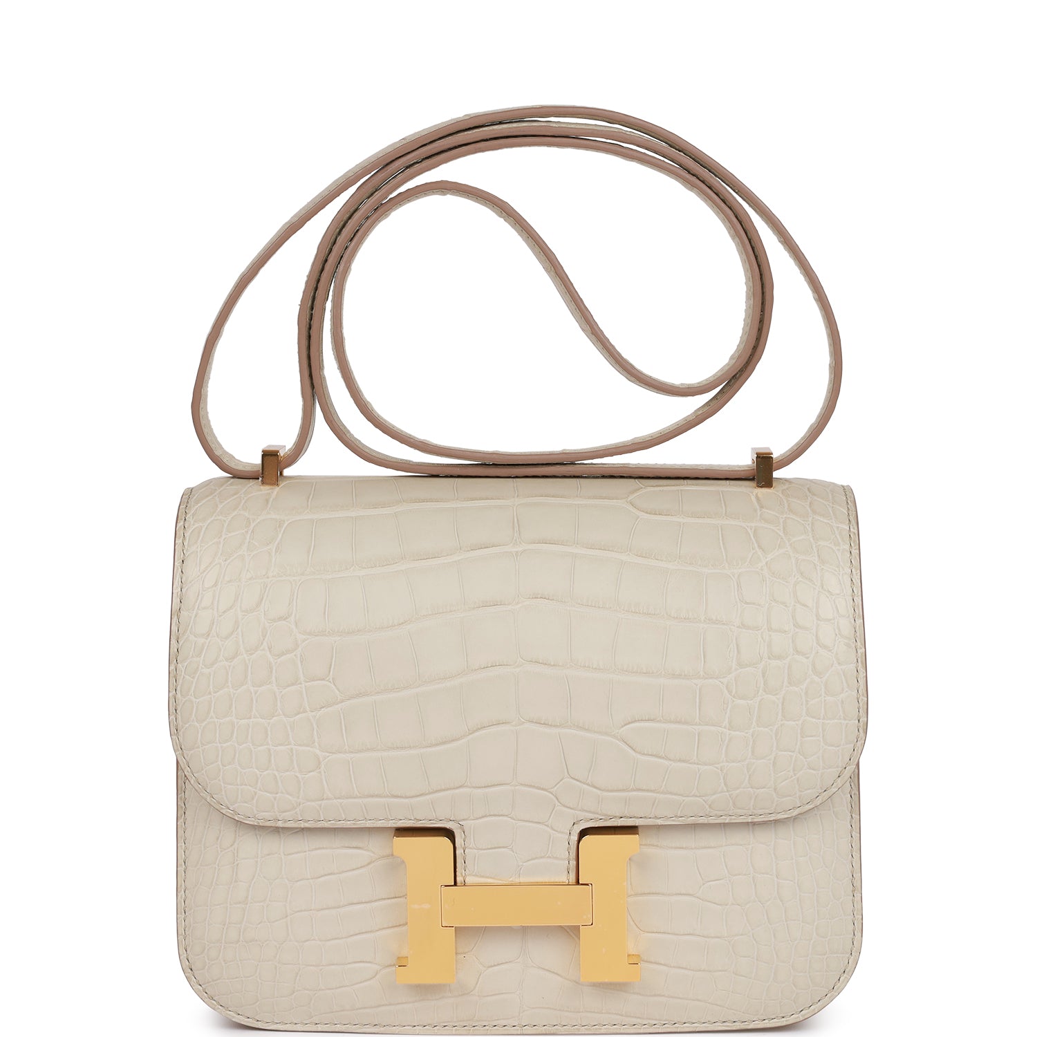 HE&&ME Constance 18 Beton Matte Alligator Gold Hardware