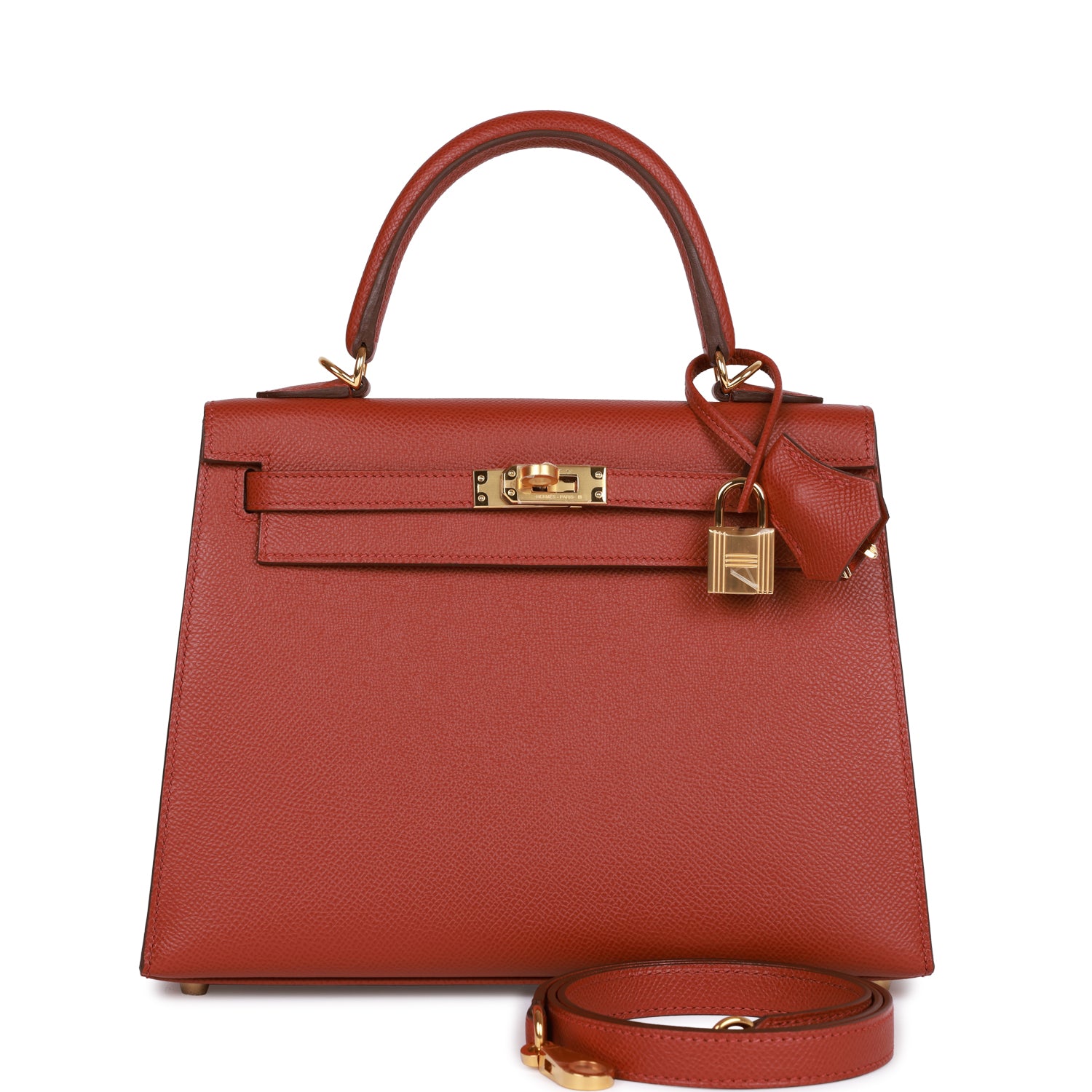 HE&&ME Kelly Sellier 25 Rouge Venetian Epsom Gold Hardware