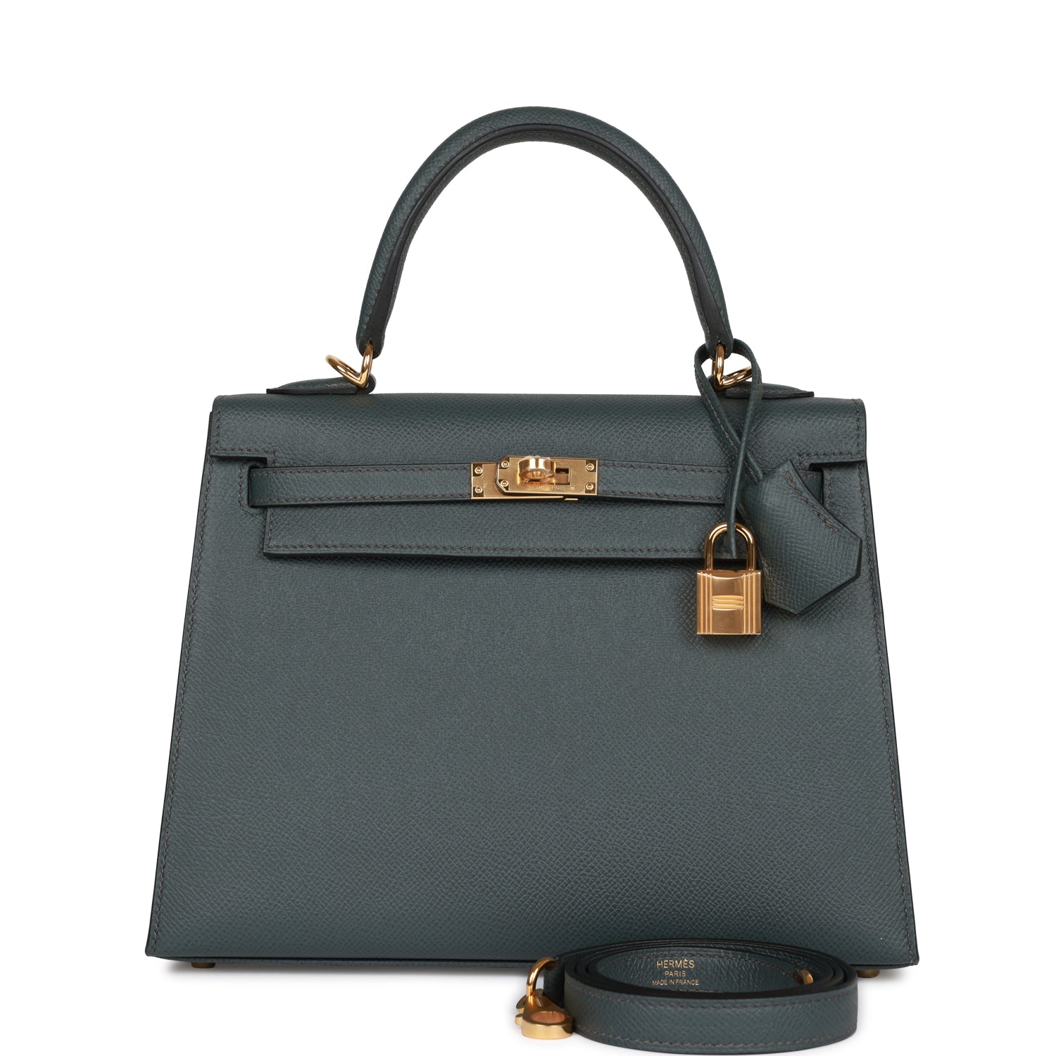 HE&&ME Kelly Sellier 25 Bleu Orage Epsom Gold Hardware