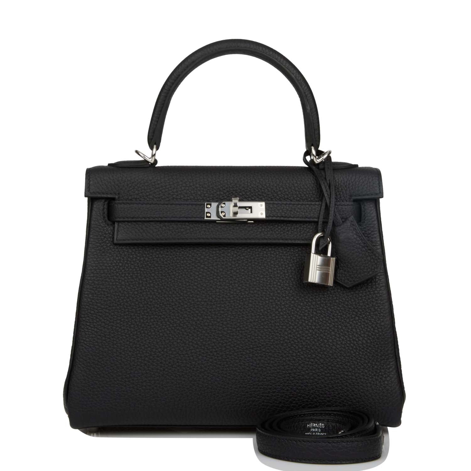 HE&&ME Kelly Retourne 25 Black Togo Palladium Hardware