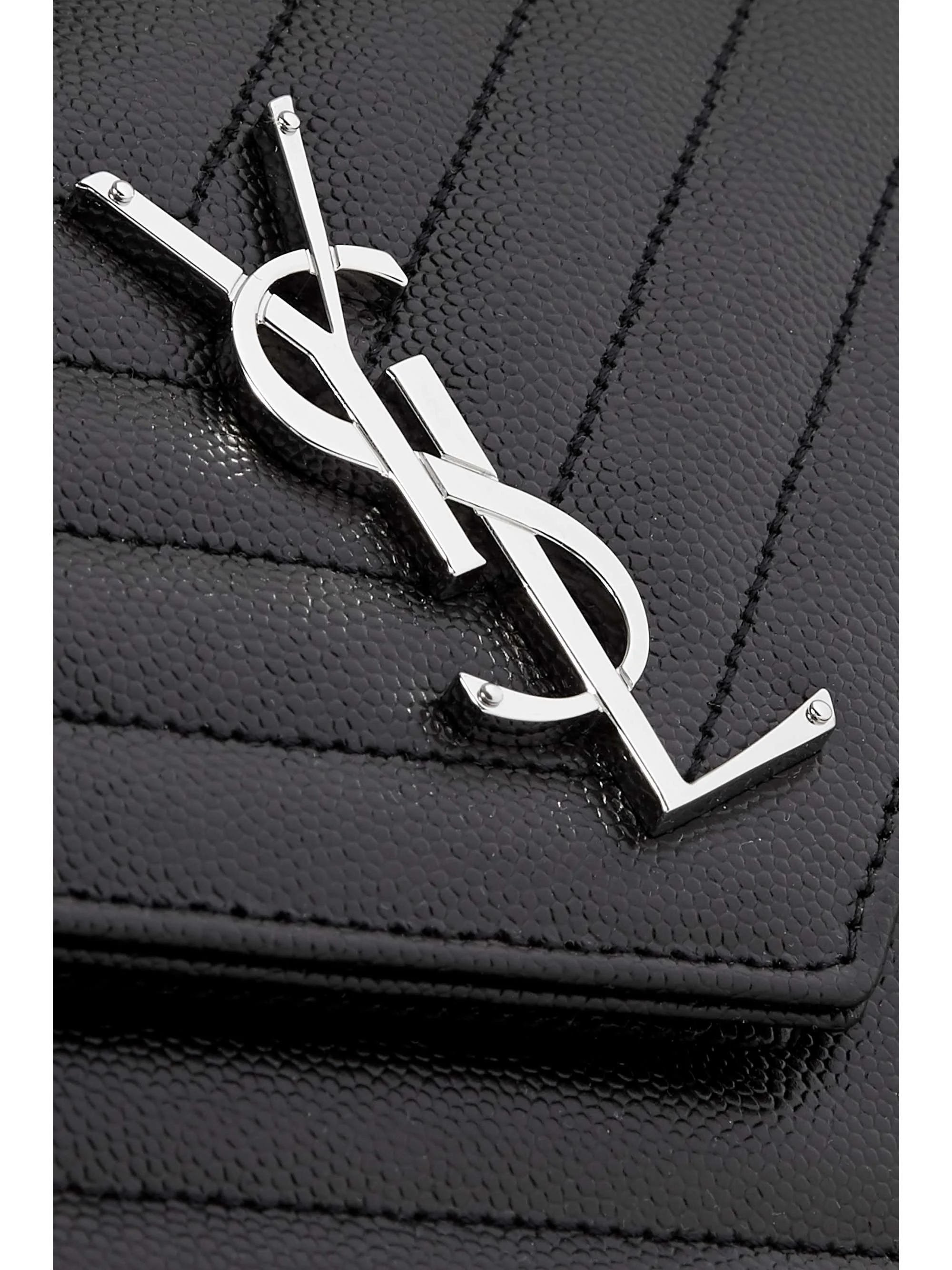 Monogramme mini quilted textured-leather shoulder bag