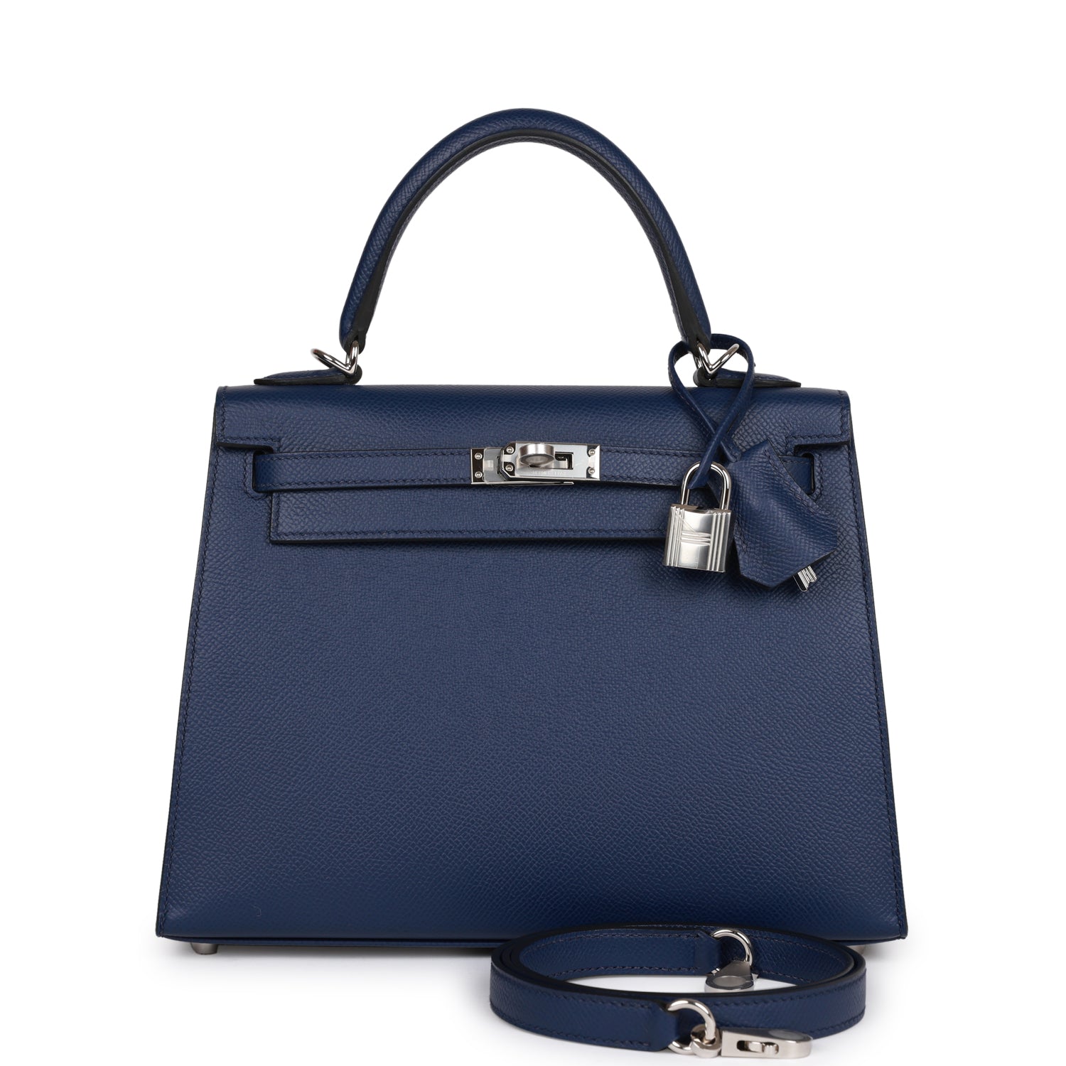 HE&&ME Kelly Sellier 25 Bleu Saphir Epsom Palladium Hardware