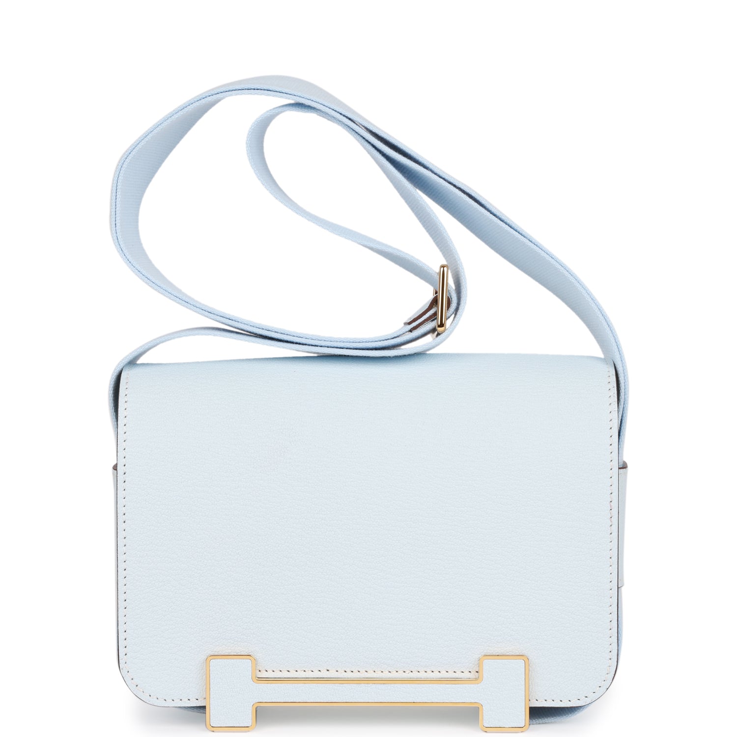 HE&&ME Geta Bleu Brume Verso Chevre Gold Hardware
