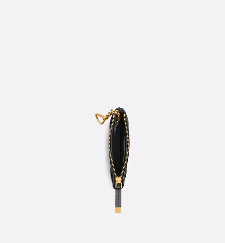 DIOR CARO ZIPPED KEY CASE Black