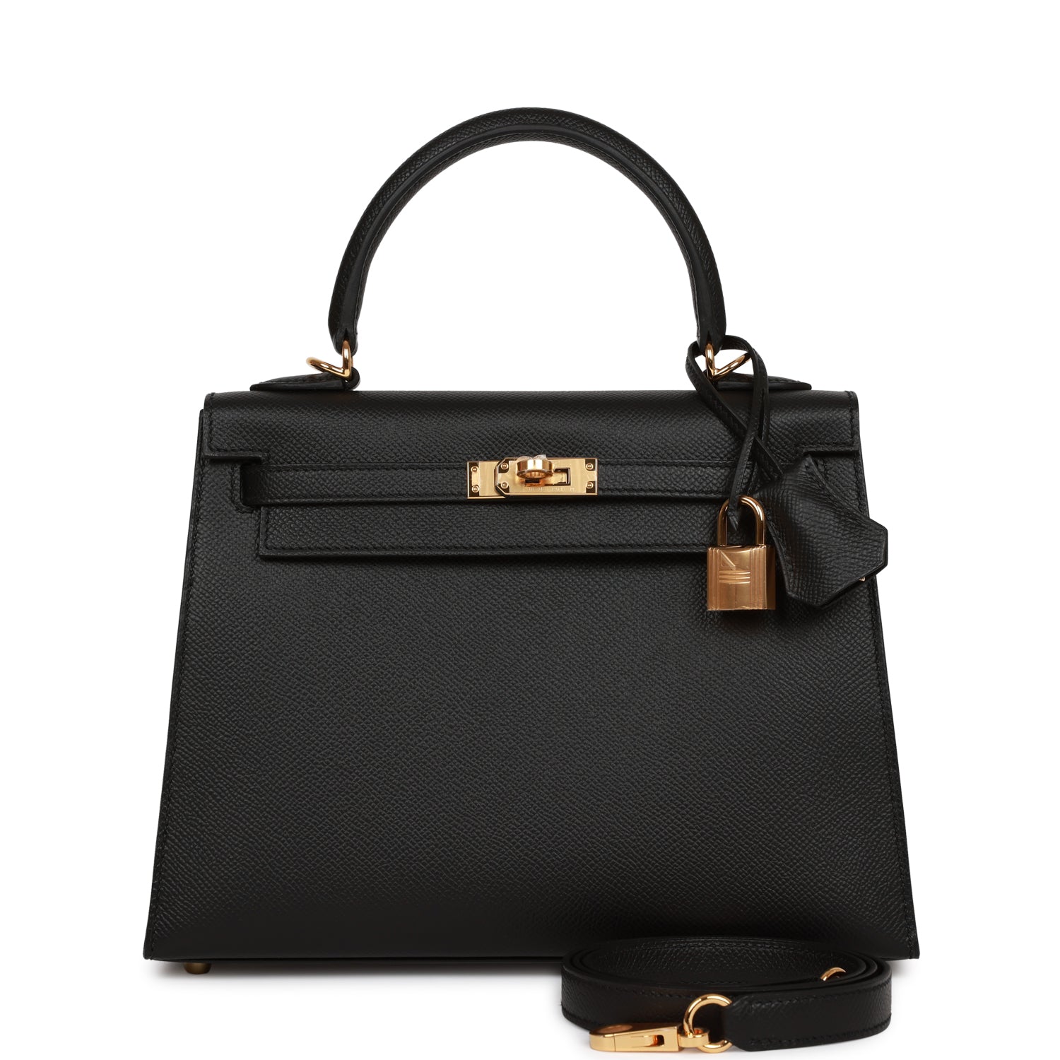 HE&&ME Kelly Sellier 25 Black Epsom Gold Hardware