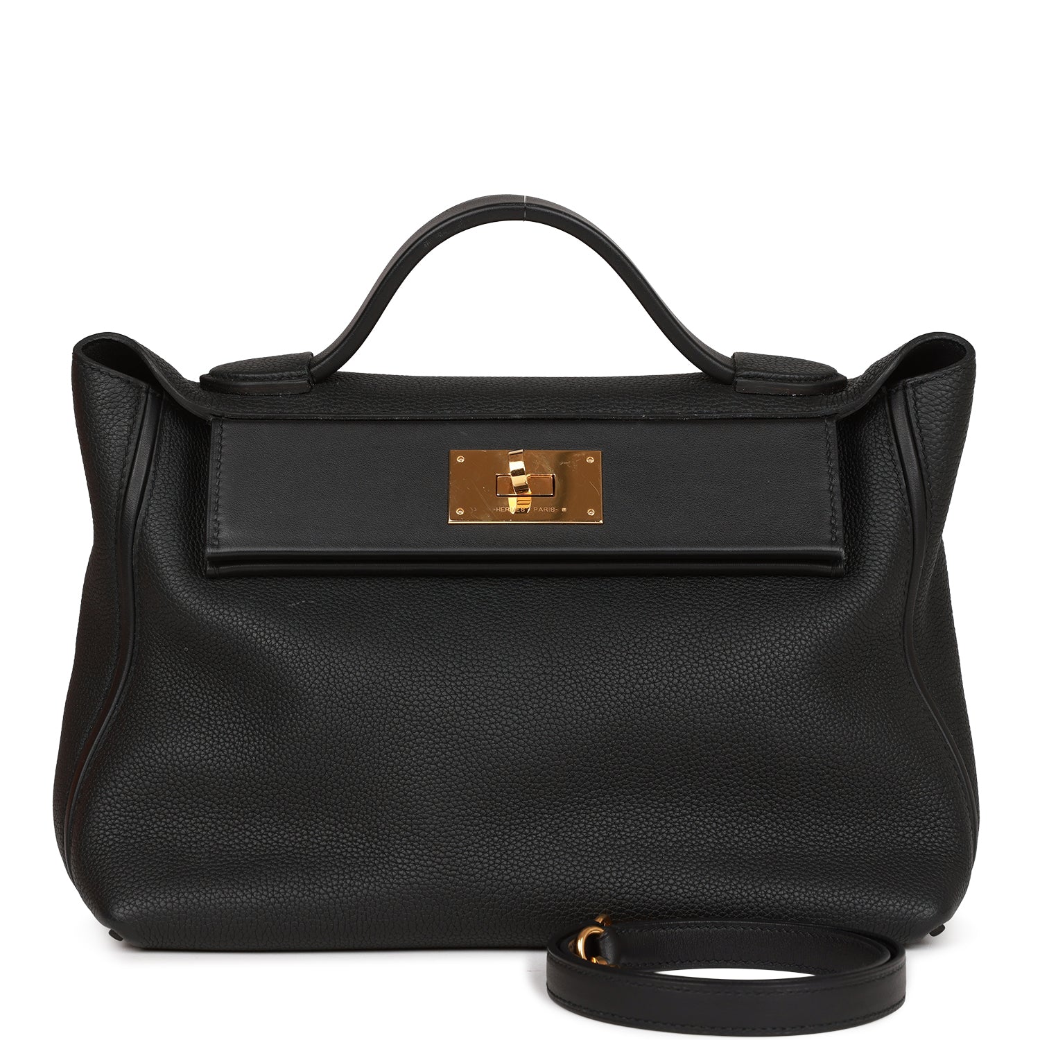 HE&&ME 24/24 Bag 29 Black Togo and Swift Gold Hardware