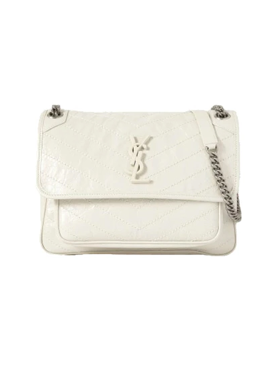 Niki medium crinkled glossed-leather shoulder bag