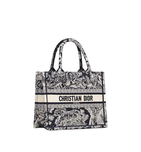 SMALL DIOR BOOK TOTE Blue Toile de  (26.5 x 21 x 14 cm)
