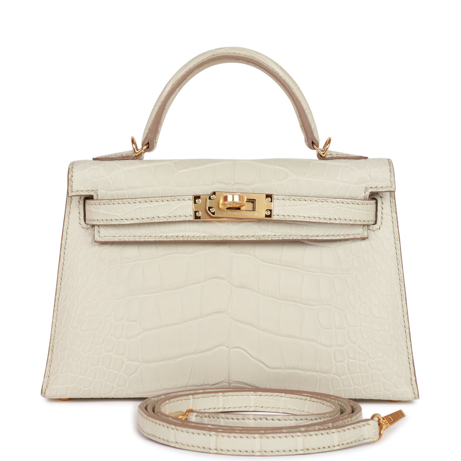 HE&&ME Kelly Sellier 20cm Beton Matte Alligator Gold Hardware