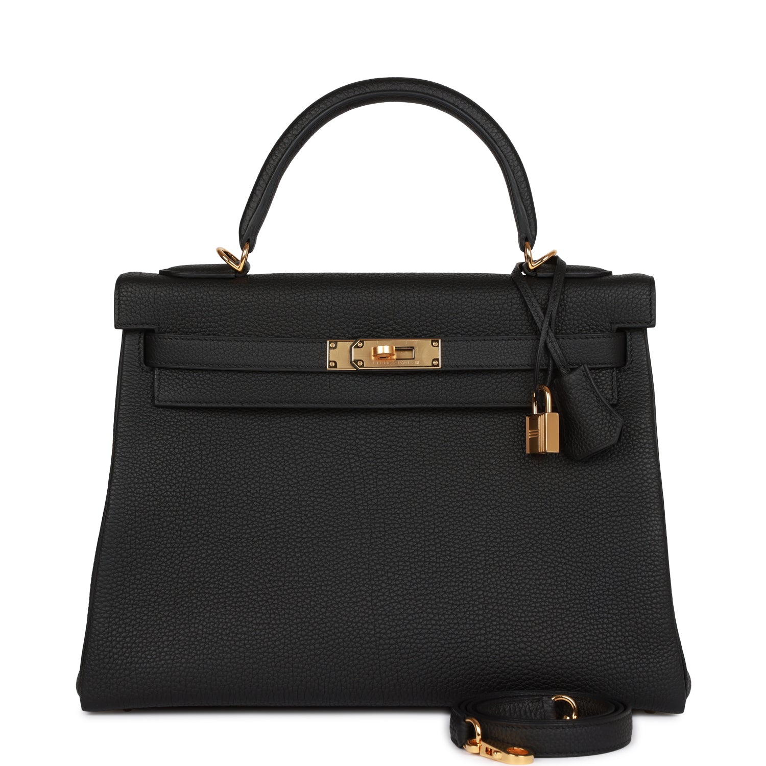 HE&&ME Kelly Retourne 32 Black Togo Gold Hardware