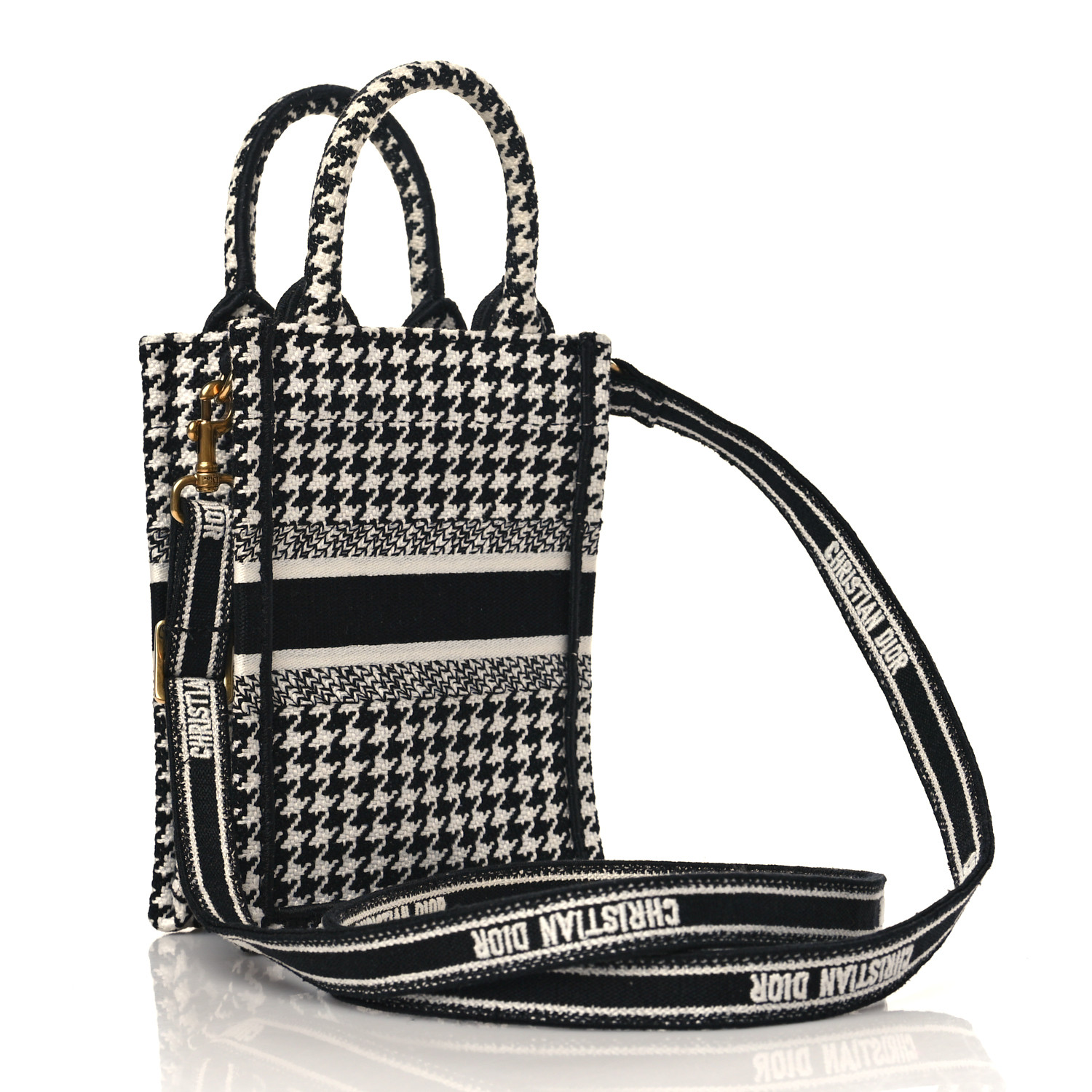 CHRISTIAN DIOR  Mini Book Tote Phone Bag Black White